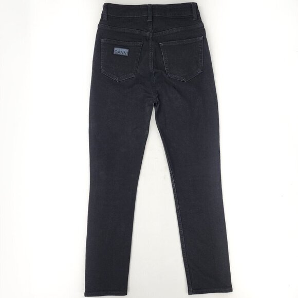 GANNI Cutye Cropped Jeans High Rise Black Organic Cotton - Picture 4 of 7